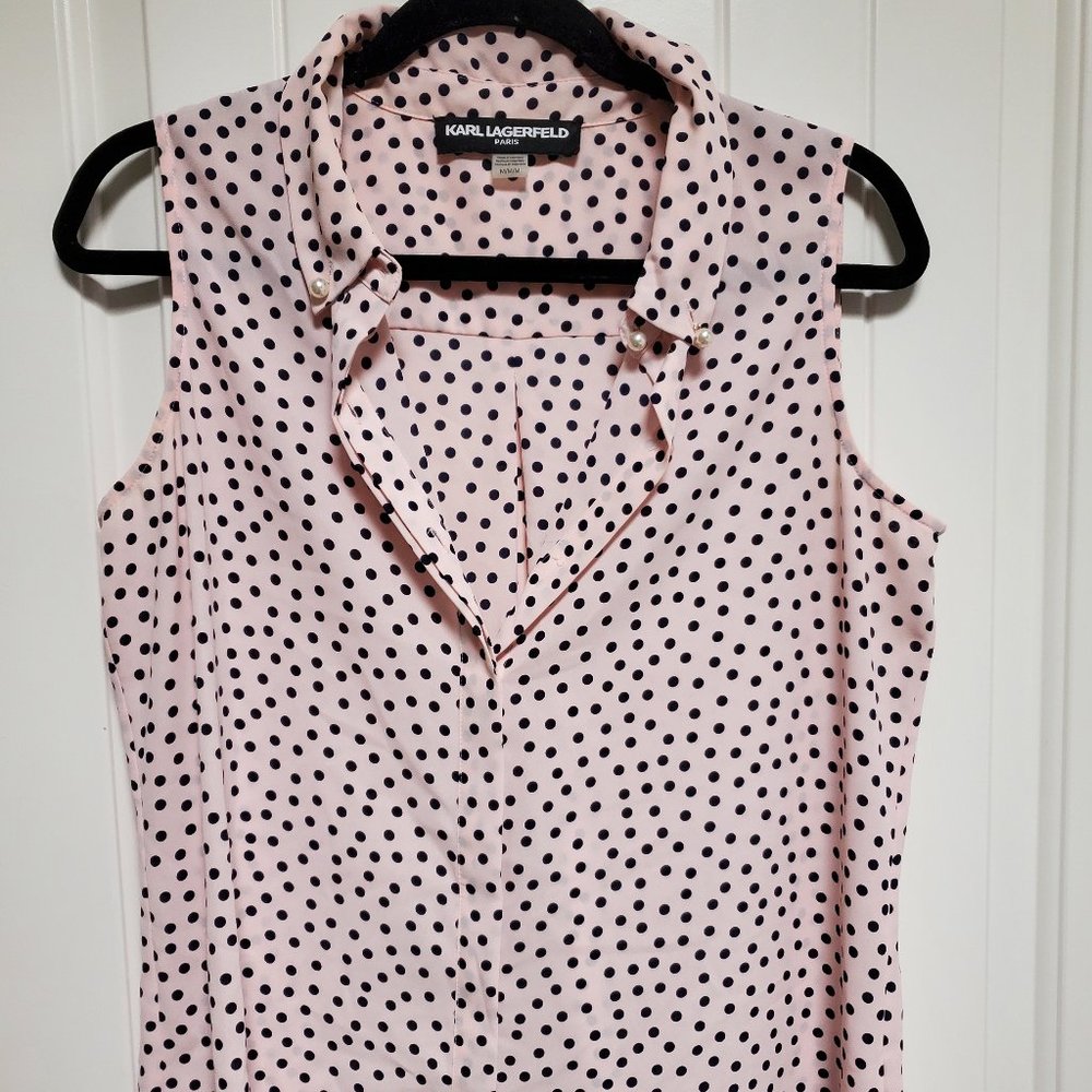 Karl Lagerfeld - Magdalyn Pearl Detail Button Down Blouse